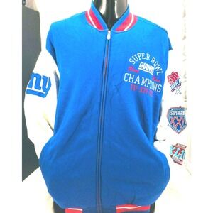 Reebok NY Giants Men's Size L  NFL Football Varsity Jacket Super Bowl Champion